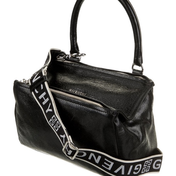 GIVENCHY Black Small Pandora Logo Strap Bag - Picture 5 of 9